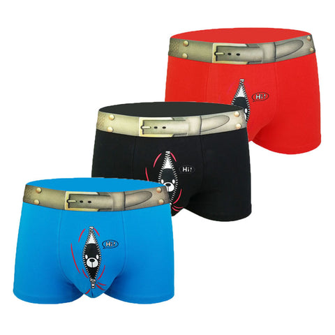 Panteazy's Front Design Print Menswear Brief Boxer Shorts -Soft Cotton Spandex Stretch Underwear