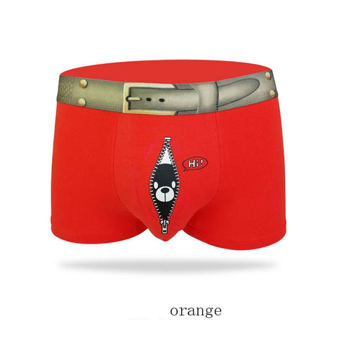 Panteazy's Front Design Print Menswear Brief Boxer Shorts -Soft Cotton Spandex Stretch Underwear