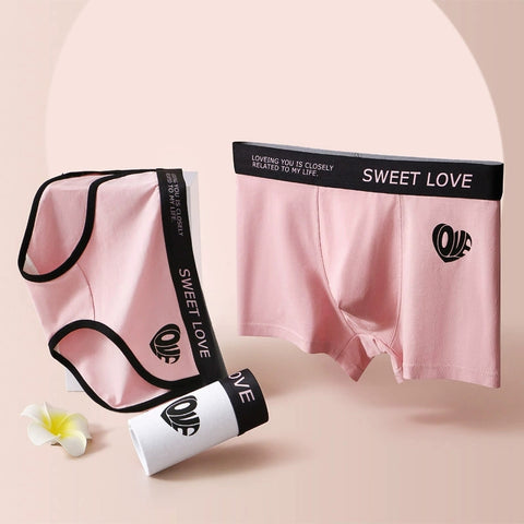 PANTEAZY Sweet Love Matching Couple Underwear Set – Cotton Spandex Comfort for Him & Her