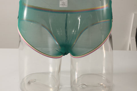 Men's Frenchie Transparent Panty with Rainbow Trim & Sheer Mesh Pouch Detail