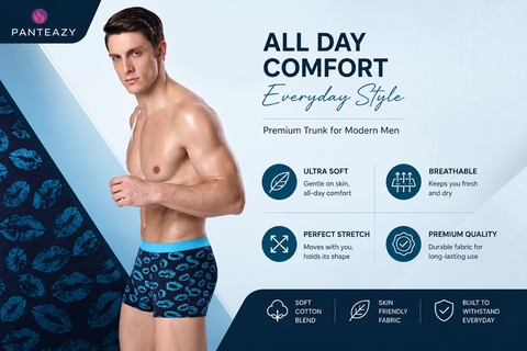 Panteazy Men's Lips Print Boxer Briefs | Soft Modal Stretch Underwear