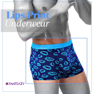 Panteazy's Lips Print Daily Menswear Brief Boxer -Soft Modal Spandex Stretch Menswear Underwear Undergarment
