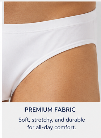 Men’s Novelty Bikini Briefs - White with Yellow 'HOT' Lettering