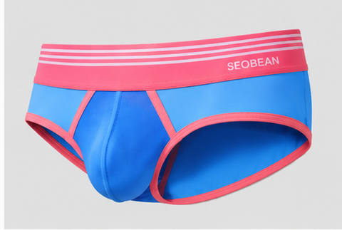 Men's Athletic Cotton Briefs | Blue & Coral Comfortable Underwear
