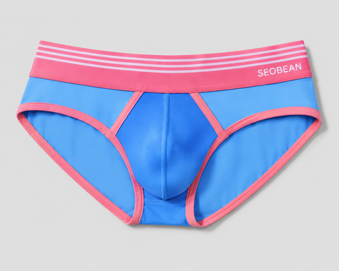 Men's Athletic Cotton Briefs | Blue & Coral Comfortable Underwear