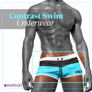 PANTEAZY Men's Contrast Swim Boxer – Bold, Sleek & Comfortable