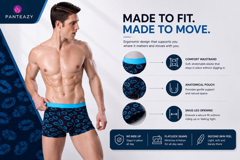 Panteazy Men's Lips Print Boxer Briefs | Soft Modal Stretch Underwear