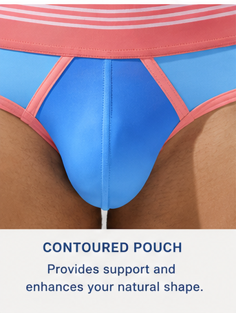 Men's Athletic Cotton Briefs | Blue & Coral Comfortable Underwear