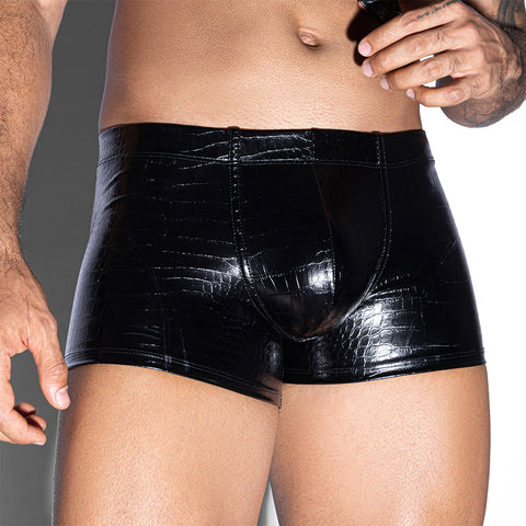 Panteazy's Black Shiny Brief Boxer for Men -Underwear For Night Clubs Dance Parties