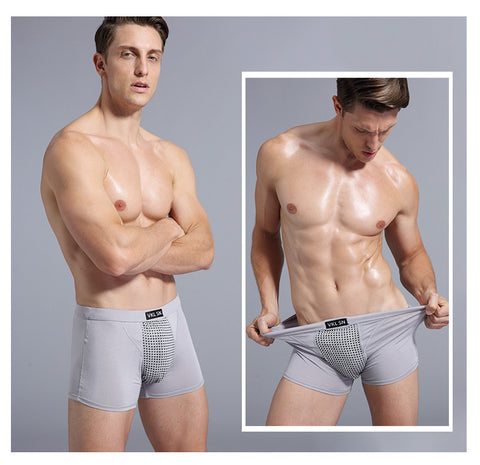 Men's Breathable Mesh Boxer Briefs with Magnetic Pouch Design – Comfort Fit Trunk