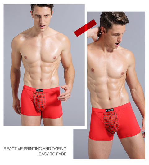 Men's Breathable Mesh Boxer Briefs with Magnetic Pouch Design – Comfort Fit Trunk