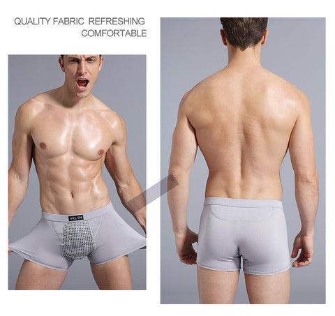 Men's Breathable Mesh Boxer Briefs with Magnetic Pouch Design – Comfort Fit Trunk