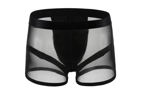 Panteazy's Transparent Black Strap Stylish Menswear Partywear Brief Boxer Short