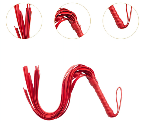 Buy Premium Red Leather Flogger Whip
