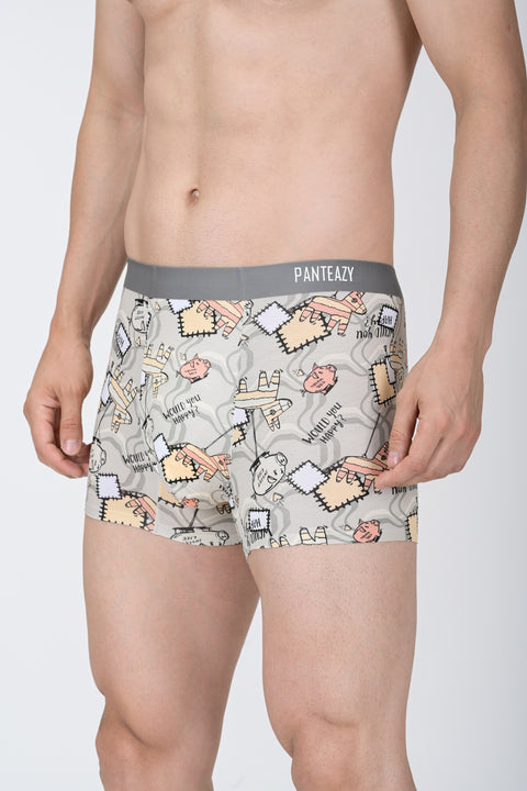 Pack of 3 ~ Panteazy's Menswear Basic Printed underwear with Bonded details