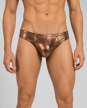 Panteazy Metallic Bronze Low-Rise Brief – Bold Men’s Underwear