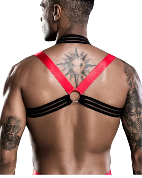 Panteazy Men's Premium Jockstrap with Chest Harness – Leather Look Bodywear
