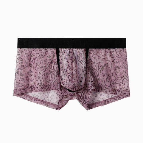 PANTEASY Men's Leopard Print Boxer Briefs Stretch Underwear Trunks