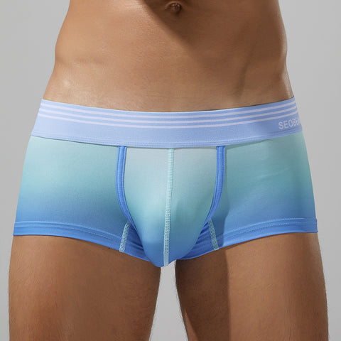 Panteazy Men's Blue Ombre Gradient Boxer Briefs/Trunks