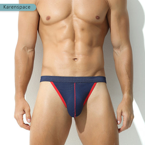 PANTEASY Men's Low Rise Mesh G-String Thong with Contour Pouch
