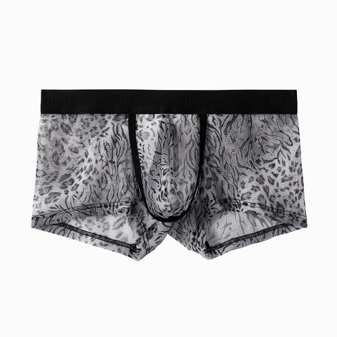 PANTEASY Men's Leopard Print Boxer Briefs Stretch Underwear Trunks