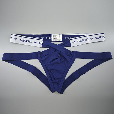 Men's Cross-Strap Jockstrap – Navy Blue Backless Athletic Brief