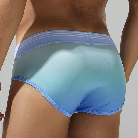 Panteazy Men's Blue Ombre Gradient Boxer Briefs/Trunks