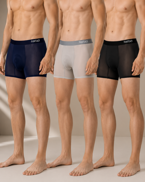 Pack Of 3 - Panteazy's Menswear Basic Solid super soft nylon underwear with Bonded details
