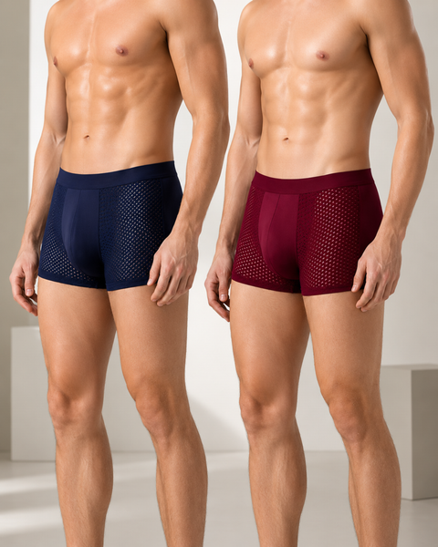 Pack of 2 ~ Panteazy's Men's Dot Ice Silk Underwear