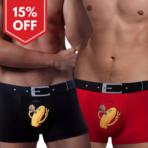 Pack of 2 ~ Panteazy's Menswear Stylish Printed Design Stretchable Modal Spandex Boxer Briefs
