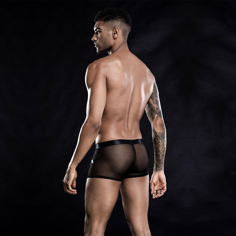 Panteazy's Transparent Black Strap Stylish Menswear Partywear Brief Boxer Short