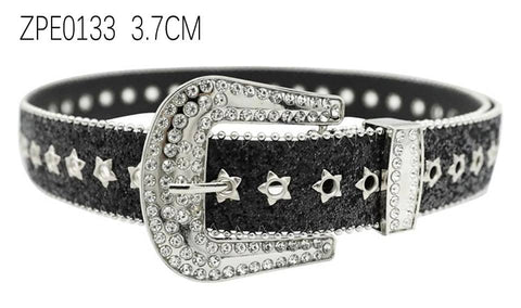 High Fashion Premium Women Belts for Club and Party Dresses (Wide Buckle Black- ZPE0133)