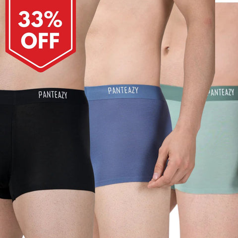 Pack of 3 ~ Panteazy's Menswear Basic Solid Modal underwear with Bonded details