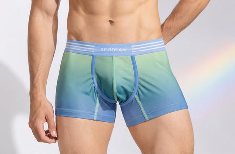 Panteazy Men's Blue Ombre Gradient Boxer Briefs/Trunks