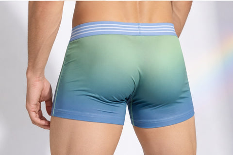 Panteazy Men's Blue Ombre Gradient Boxer Briefs/Trunks