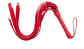 Red Multi-Tail Leather Flogger Whip