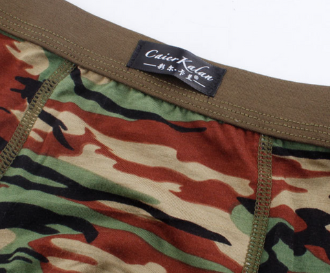 Panteazy's Military Print Menswear Brief Boxer Shorts -Soft Modal Spandex Stretch Menswear Undergarment Underwear
