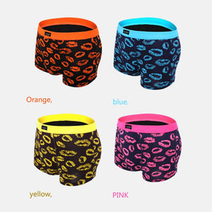 Panteazy's Lips Print Daily Menswear Brief Boxer -Soft Modal Spandex Stretch Menswear Underwear Undergarment