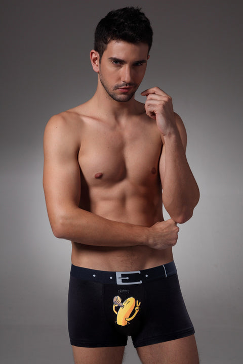 Pack of 2 ~ Panteazy's Menswear Stylish Printed Design Stretchable Modal Spandex Boxer Briefs