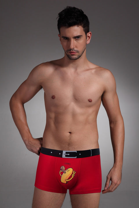 Pack of 2 ~ Panteazy's Menswear Stylish Printed Design Stretchable Modal Spandex Boxer Briefs